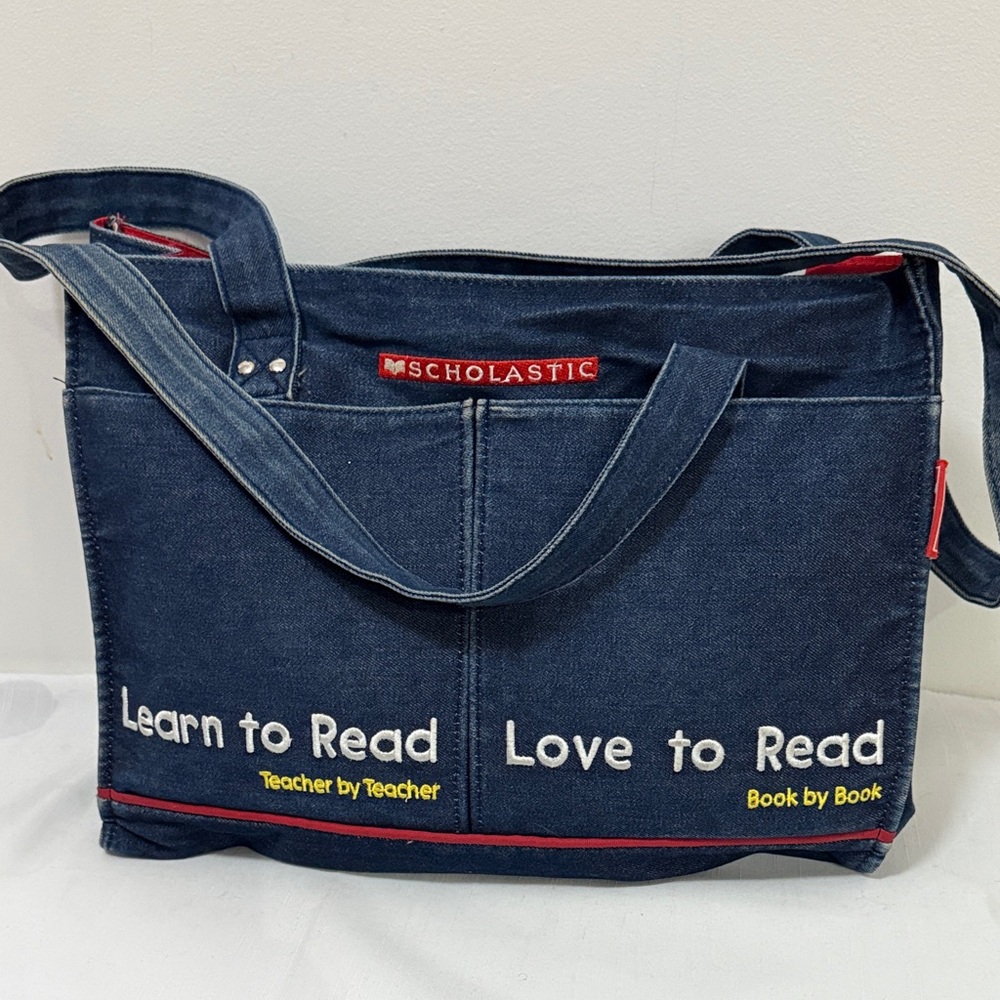 Scholastic Blue Denim Reading Tote